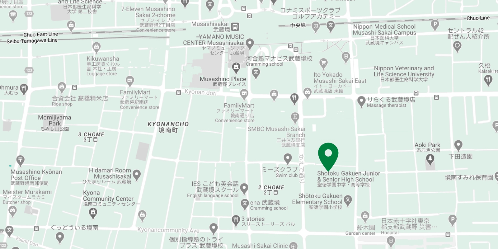 聖徳学園の地図